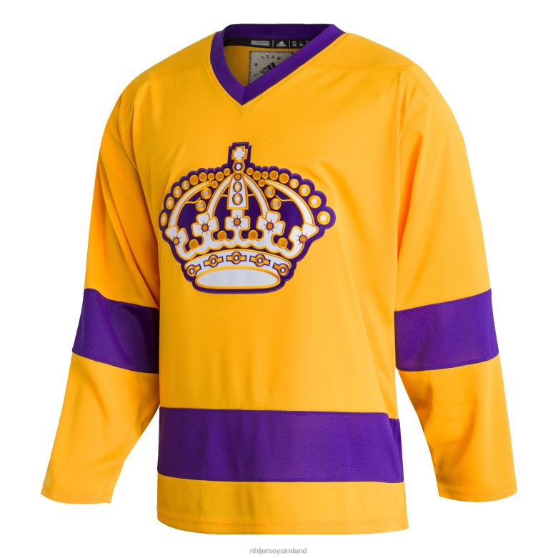 NHL Men Los Angeles Kings Adidas Gold Team Classics Authentic Blank Jersey D002V762 Clothing