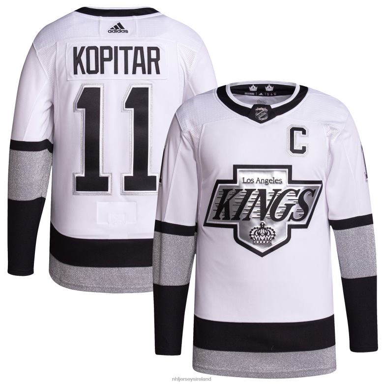 NHL Men Los Angeles Kings Anze Kopitar Adidas White 2021/22 Alternate Primegreen Authentic Pro Player Jersey D002V257 Clothing