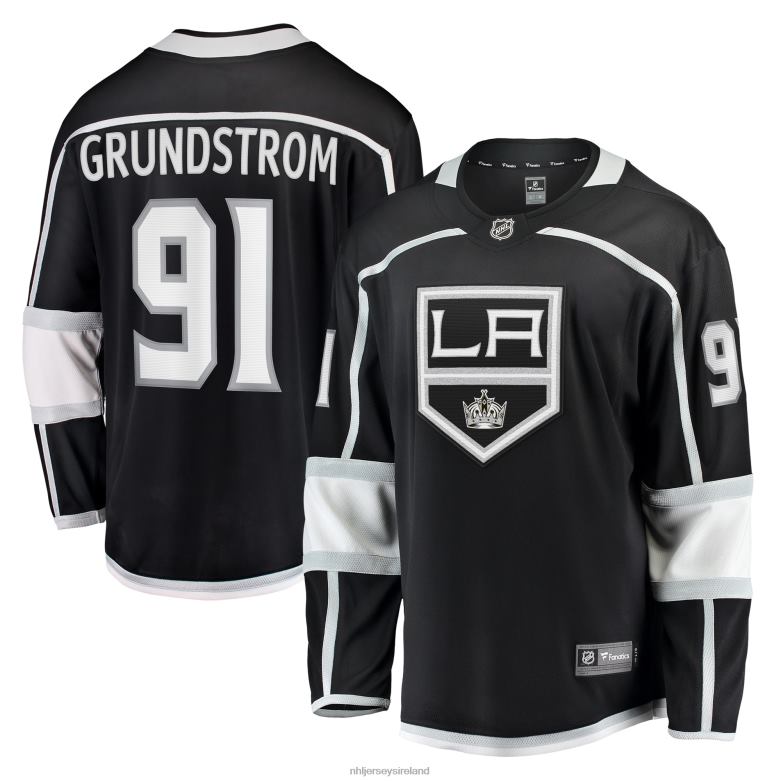 NHL Men Los Angeles Kings Carl Grundstrom Fanatics Branded Black Home Breakaway Player Jersey D002V1942 Clothing