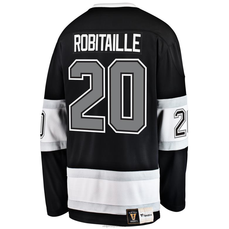 NHL Men Los Angeles Kings Luc Robitaille Fanatics Branded Black Premier Breakaway Retired Player Jersey D002V317 Clothing