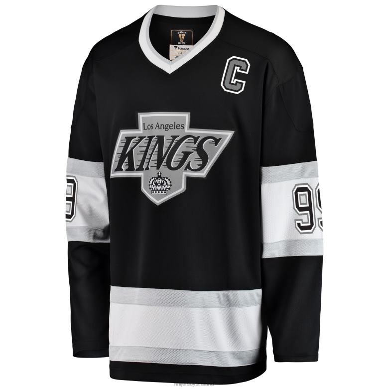 NHL Men Los Angeles Kings Wayne Gretzky Fanatics Branded Black Premier Breakaway Retired Player Jersey D002V42 Clothing