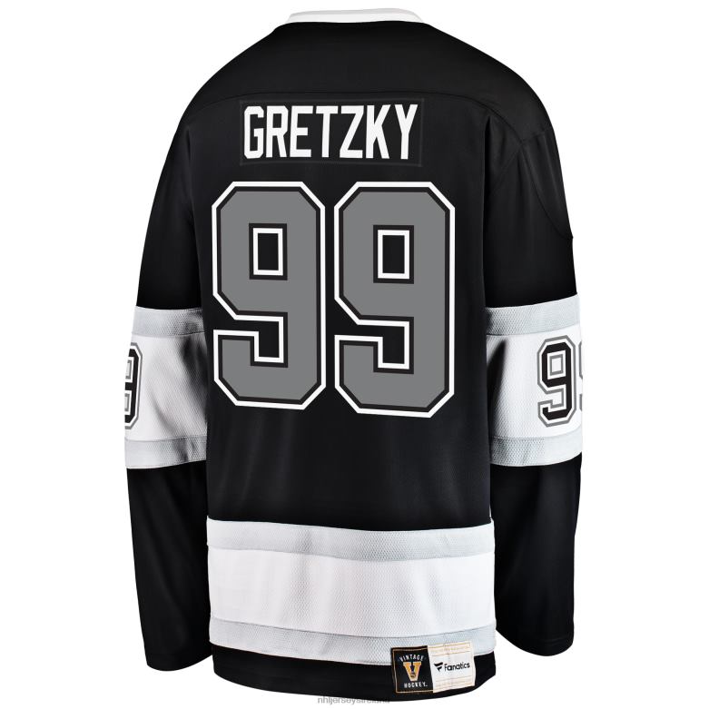NHL Men Los Angeles Kings Wayne Gretzky Fanatics Branded Black Premier Breakaway Retired Player Jersey D002V42 Clothing