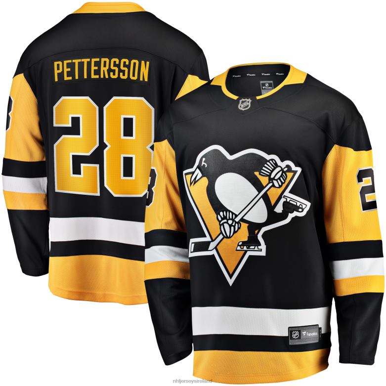NHL Men Marcus Pettersson Pittsburgh Penguins Fanatics Branded Home Breakaway Player Jersey - Black D002V1736 Clothing