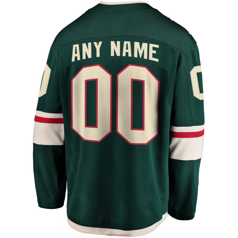 NHL Men Minnesota Wild Fanatics Branded Green Home Breakaway Custom Jersey D002V122 Clothing