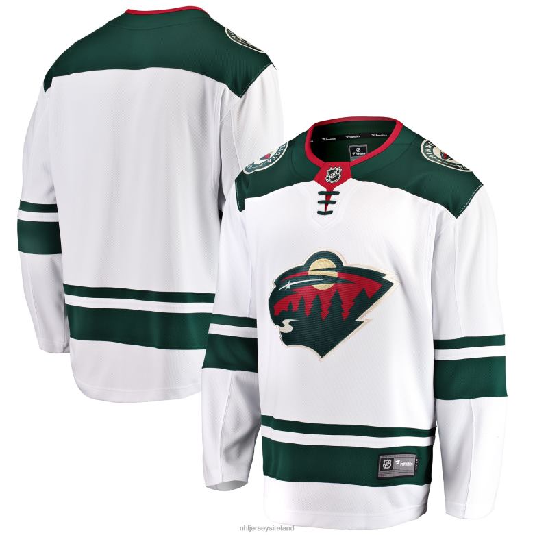NHL Men Minnesota Wild Fanatics Branded White Breakaway Away Jersey D002V1781 Clothing