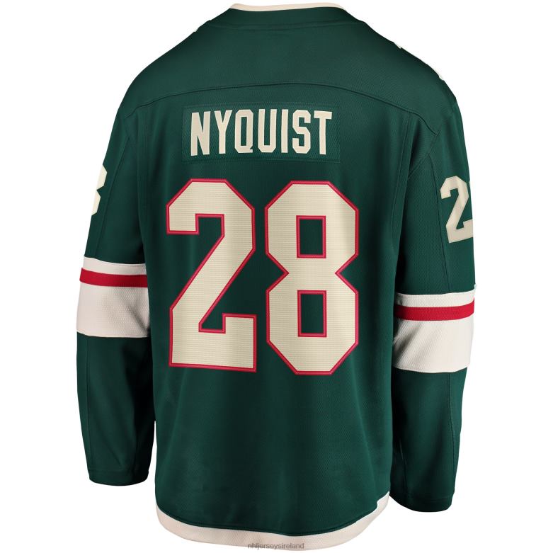 NHL Men Minnesota Wild Gustav Nyquist Fanatics Branded Green Home Breakaway Jersey D002V1481 Clothing