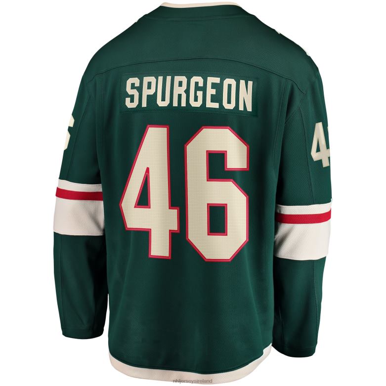 NHL Men Minnesota Wild Jared Spurgeon Green Home Breakaway Player Jersey D002V2256 Clothing