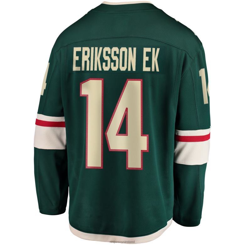 NHL Men Minnesota Wild Joel Eriksson Ek Fanatics Branded Green Breakaway Jersey D002V769 Clothing