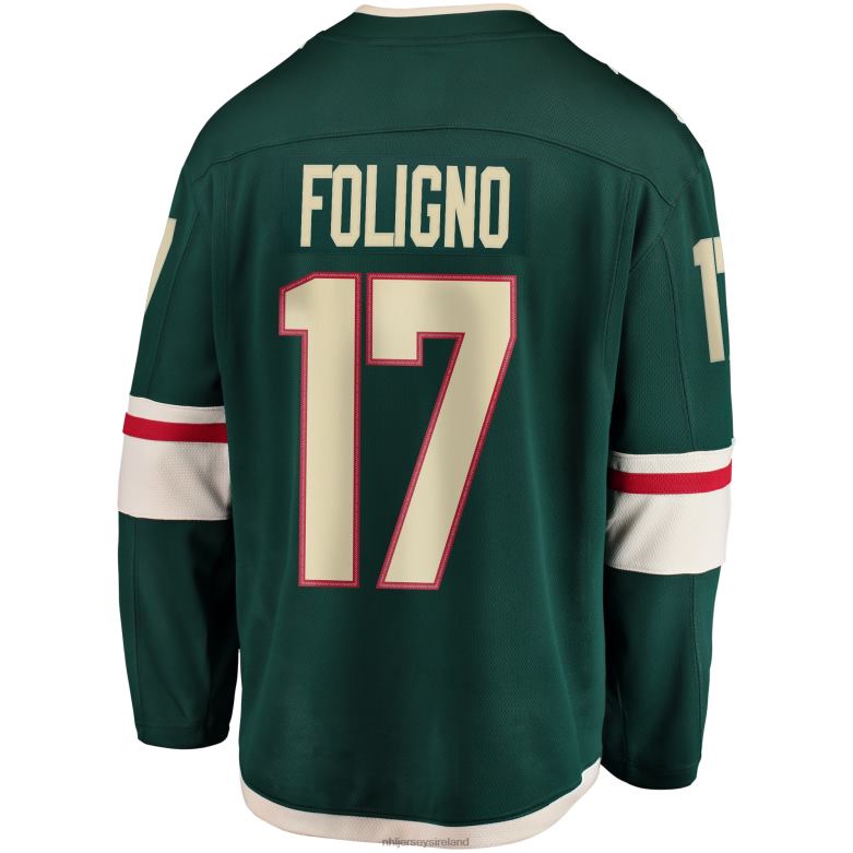 NHL Men Minnesota Wild Marcus Foligno Fanatics Branded Green Breakaway Jersey D002V472 Clothing