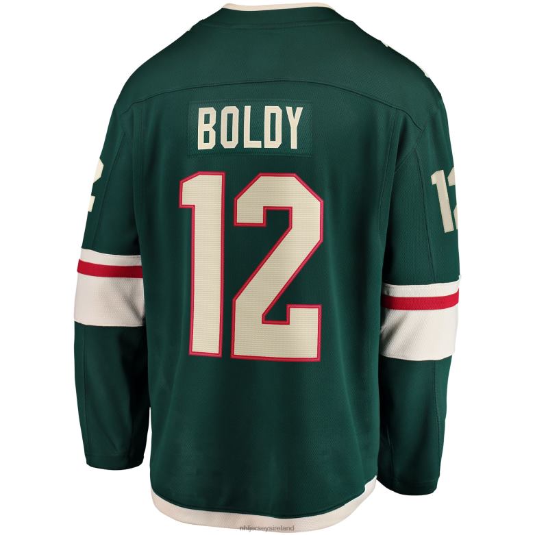 NHL Men Minnesota Wild Matthew Boldy Fanatics Branded Green Home Breakaway Player Jersey D002V86 Clothing