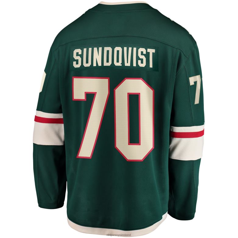 NHL Men Minnesota Wild Oskar Sundqvist Fanatics Branded Green Home Breakaway Jersey D002V1531 Clothing