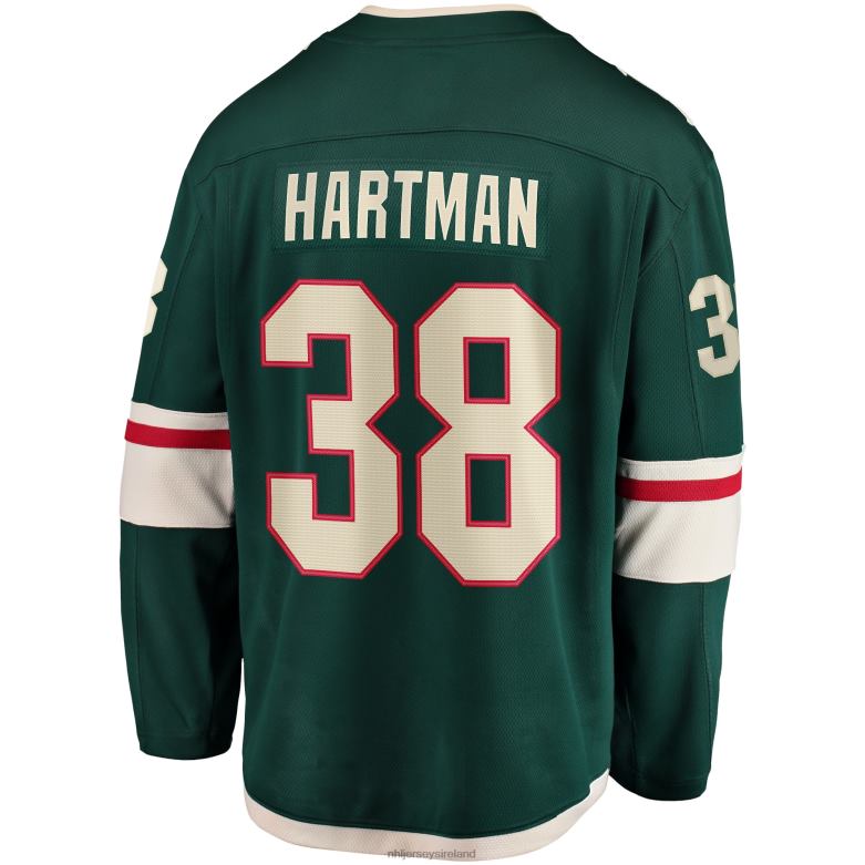NHL Men Minnesota Wild Ryan Hartman Fanatics Branded Green Home Breakaway Player Jersey D002V386 Clothing