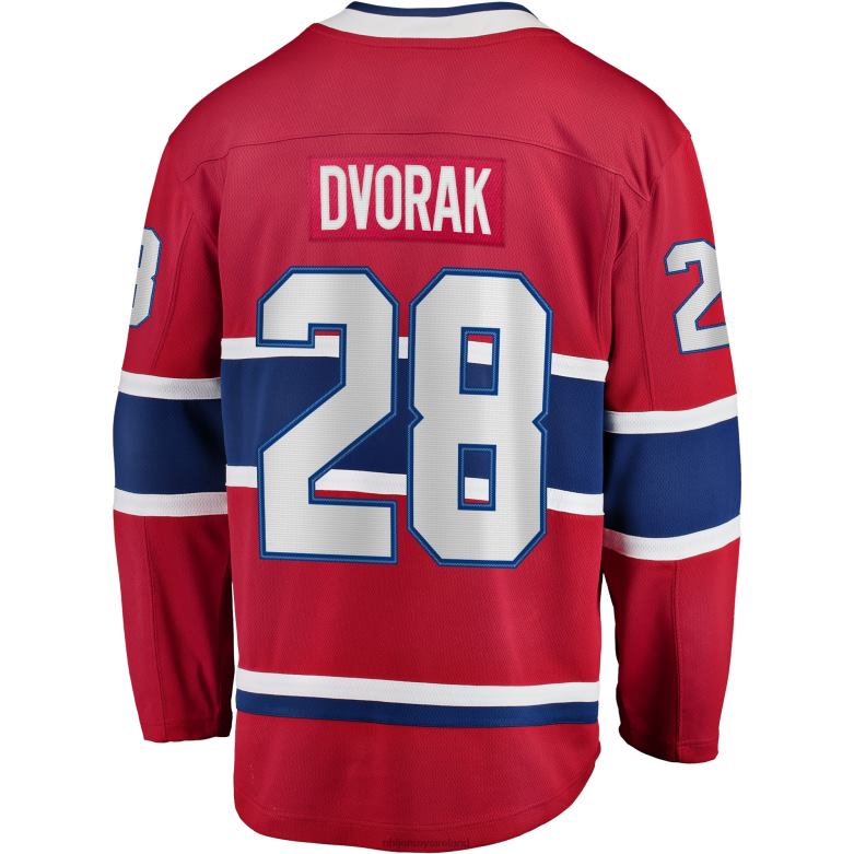 NHL Men Montreal Canadiens Christian Dvorak Fanatics Branded Red Home Breakaway Player Jersey D002V2328 Clothing