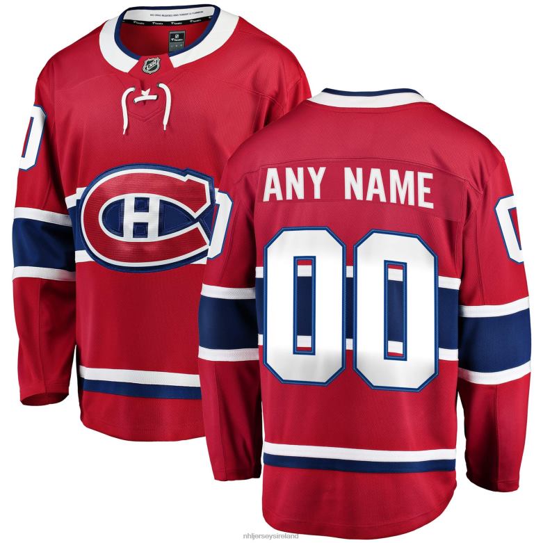 NHL Men Montreal Canadiens Fanatics Branded Red Home Breakaway Custom Jersey D002V826 Clothing
