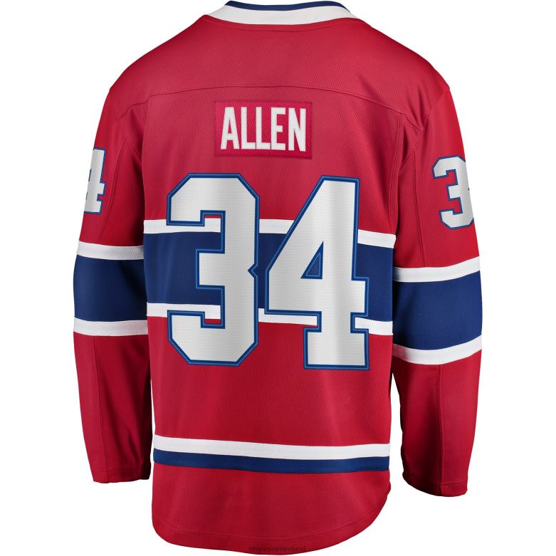 NHL Men Montreal Canadiens Jake Allen Fanatics Branded Red Breakaway Player Jersey D002V2189 Clothing