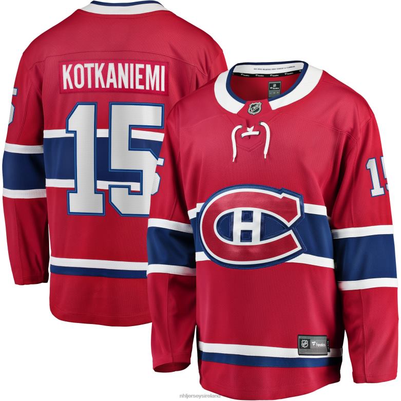 NHL Men Montreal Canadiens Jesperi Kotkaniemi Fanatics Branded Red Home Breakaway Player Jersey D002V1815 Clothing