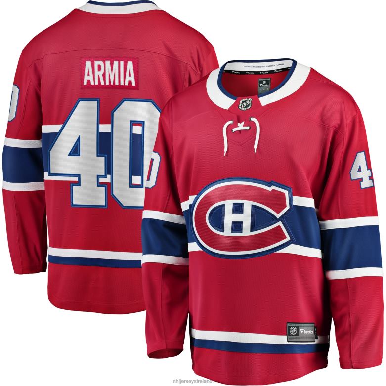 NHL Men Montreal Canadiens Joel Armia Fanatics Branded Red Home Breakaway Player Jersey D002V1874 Clothing