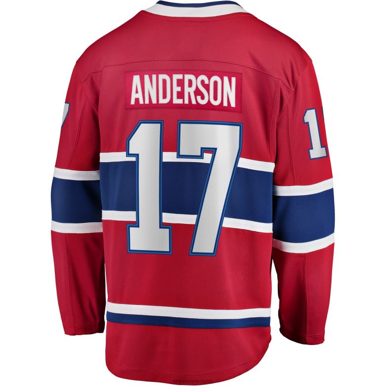 NHL Men Montreal Canadiens Josh Anderson Fanatics Branded Red Breakaway Player Jersey D002V1340 Clothing