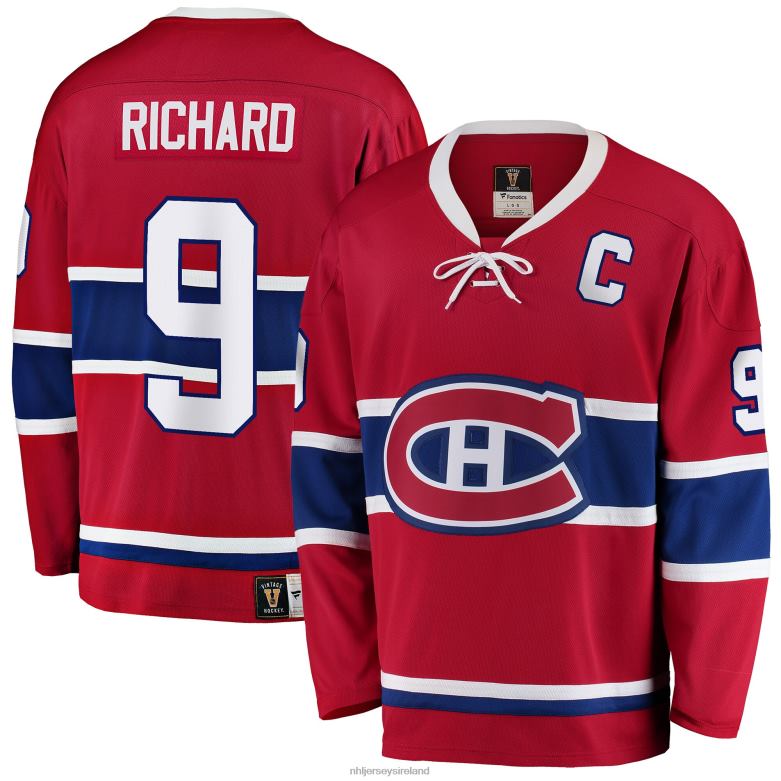 NHL Men Montreal Canadiens Maurice Richard Fanatics Branded Red Premier Breakaway Retired Player Jersey D002V1518 Clothing