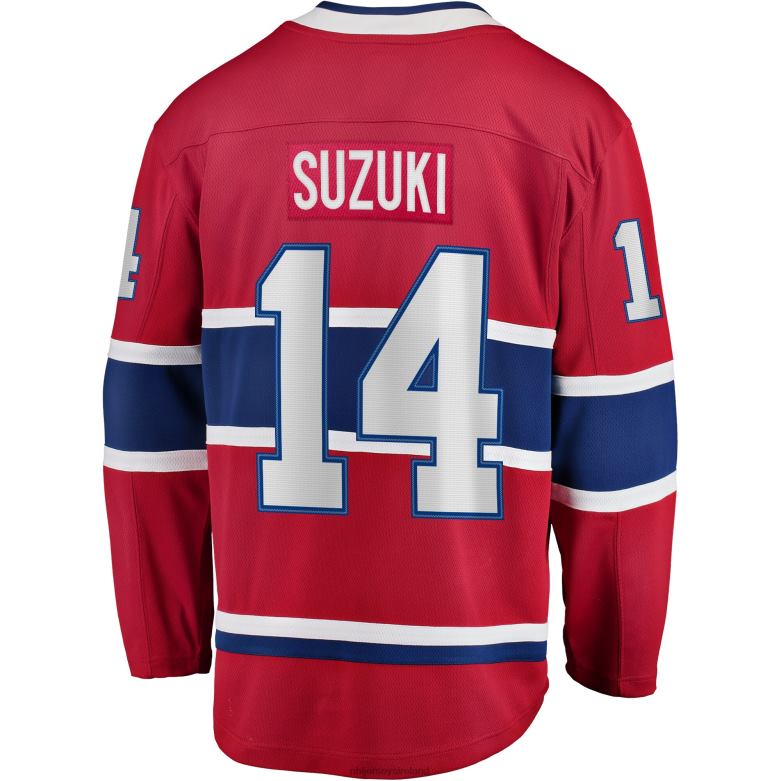 NHL Men Montreal Canadiens Nick Suzuki Fanatics Branded Red Home Premier Breakaway Player Jersey D002V1113 Clothing