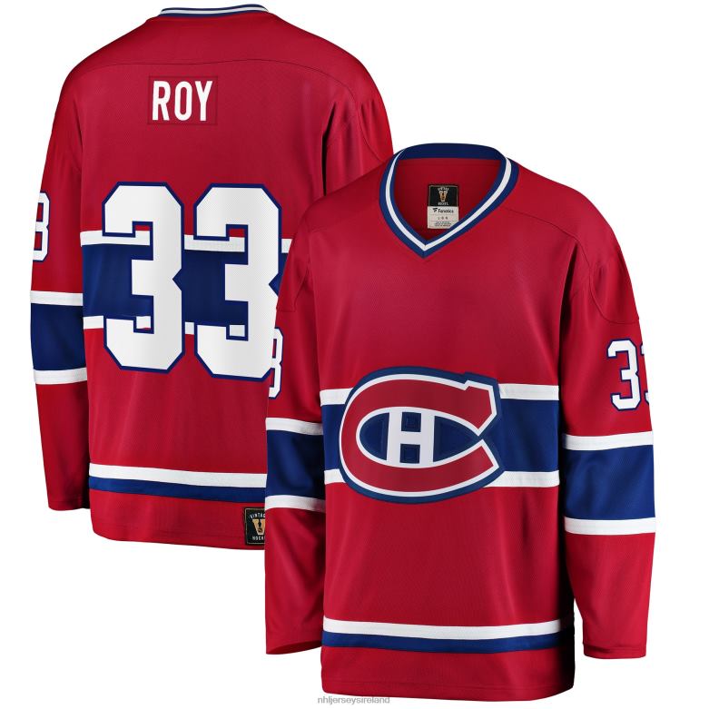 NHL Men Montreal Canadiens Patrick Roy Fanatics Branded Red Premier Breakaway Retired Player Jersey D002V693 Clothing