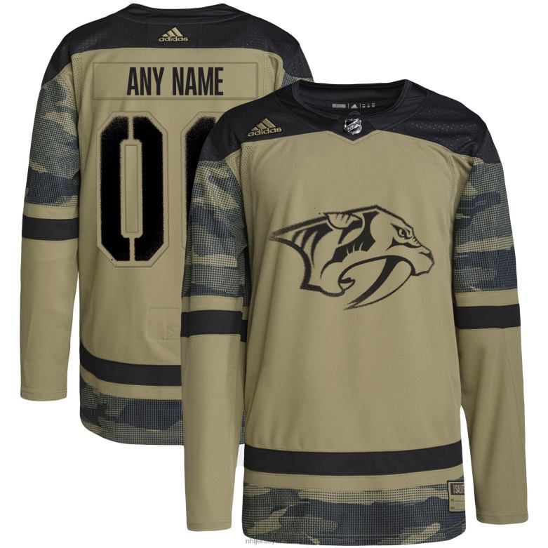 NHL Men Nashville Predators Adidas Camo Military Appreciation Team Authentic Custom Practice Jersey D002V2094 Clothing