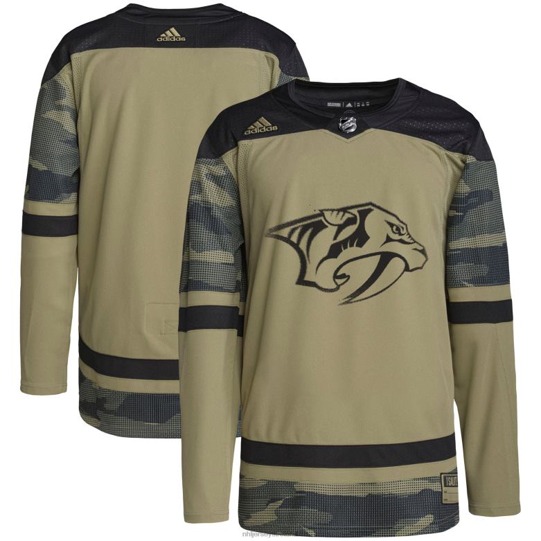 NHL Men Nashville Predators Adidas Camo Military Appreciation Team Authentic Practice Jersey D002V845 Clothing