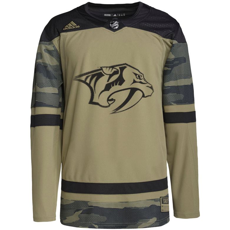 NHL Men Nashville Predators Adidas Camo Military Appreciation Team Authentic Practice Jersey D002V845 Clothing