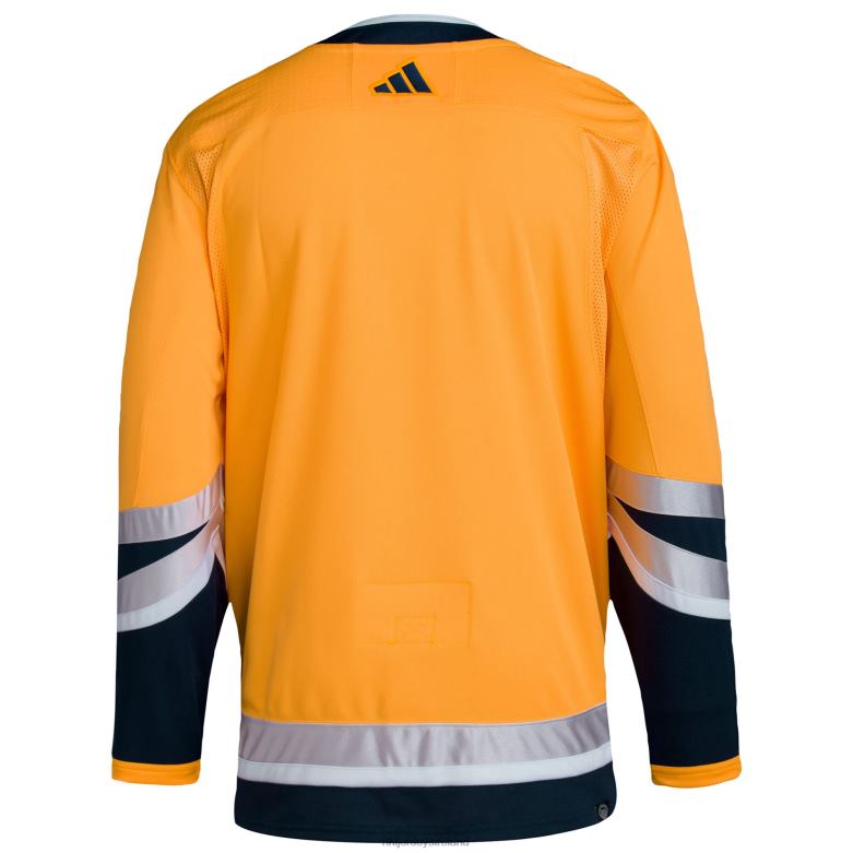 NHL Men Nashville Predators Adidas Yellow Reverse Retro 20 Authentic Blank Jersey D002V2412 Clothing