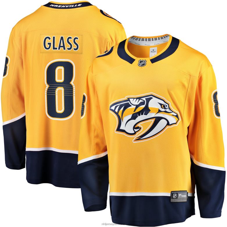NHL Men Nashville Predators Cody Glass Fanatics Branded Gold Home Breakaway Player Jersey D002V1501 Clothing