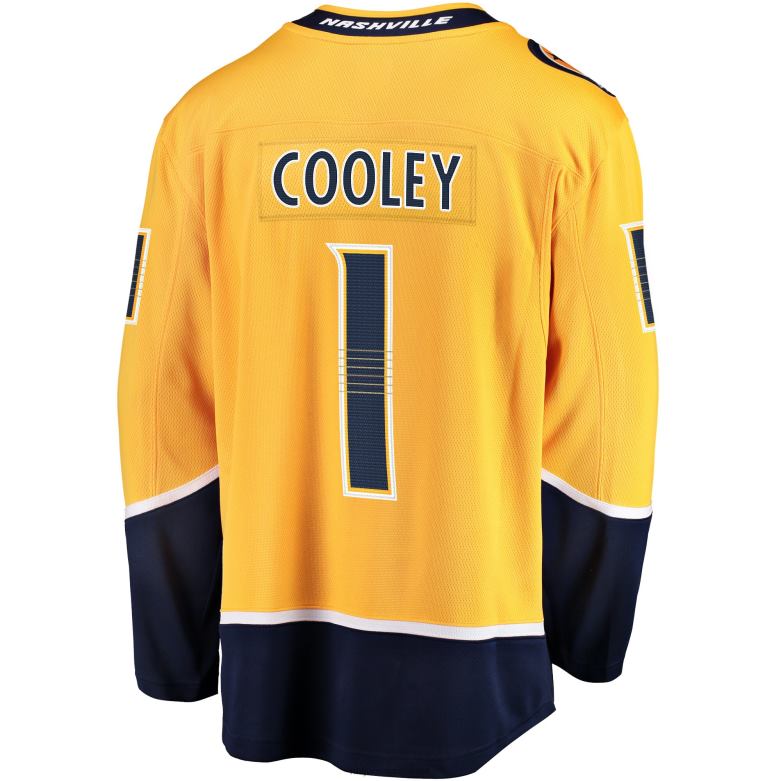 NHL Men Nashville Predators Devin Cooley Fanatics Branded Gold Home Breakaway Player Jersey D002V2354 Clothing