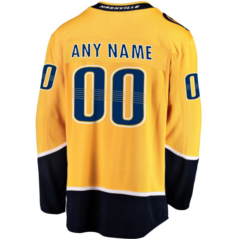 NHL Men Nashville Predators Fanatics Branded Gold Home Breakaway Custom Jersey D002V434 Clothing