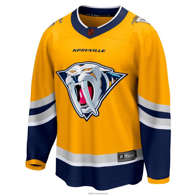 NHL Men Nashville Predators Fanatics Branded Yellow Special Edition 20 Breakaway Blank Jersey D002V1192 Clothing