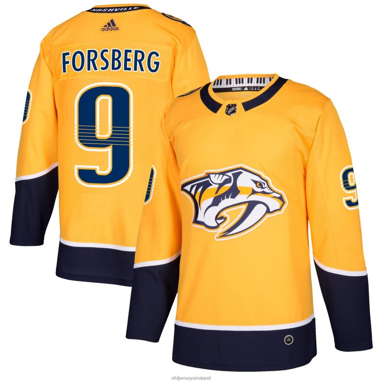 NHL Men Nashville Predators Filip Forsberg Adidas Gold Authentic Player Jersey D002V1148 Clothing