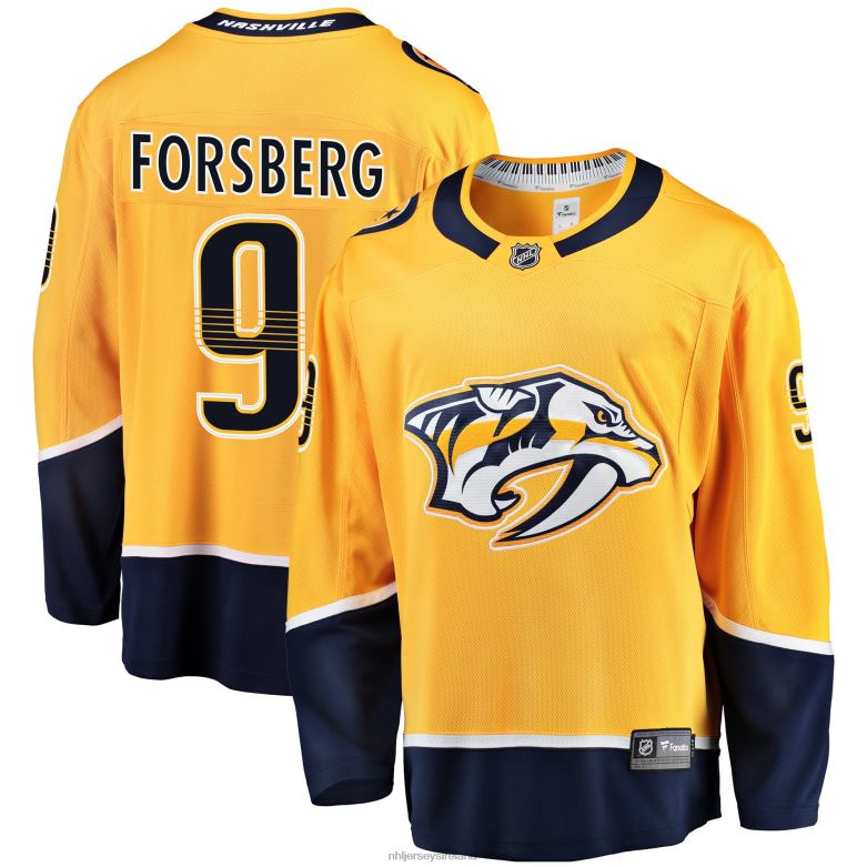 NHL Men Nashville Predators Filip Forsberg Fanatics Branded Gold Breakaway Player Jersey D002V1421 Clothing