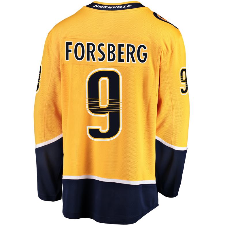 NHL Men Nashville Predators Filip Forsberg Fanatics Branded Gold Breakaway Player Jersey D002V1421 Clothing