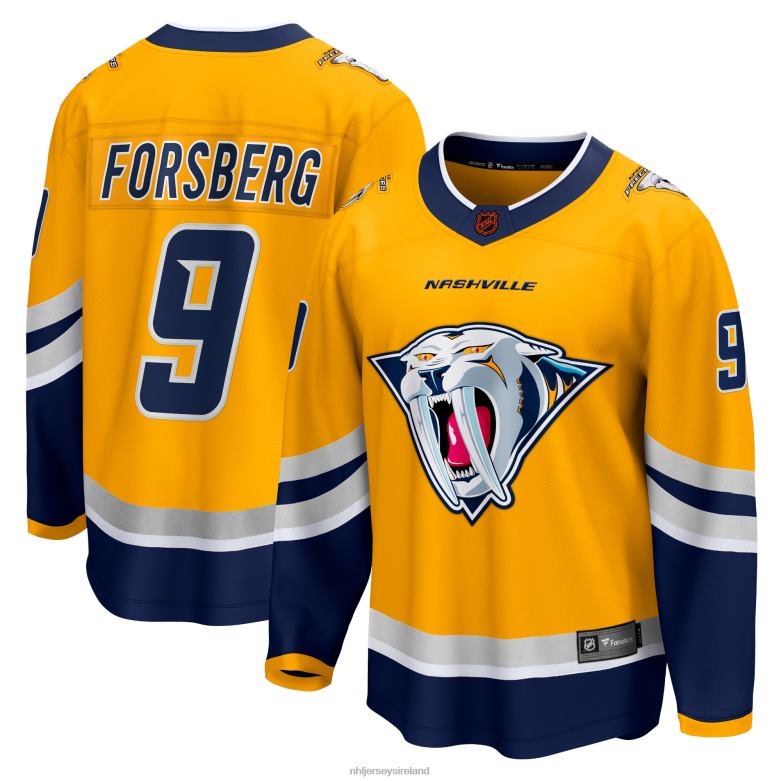 NHL Men Nashville Predators Filip Forsberg Fanatics Branded Yellow Special Edition 20 Breakaway Player Jersey D002V520 Clothing