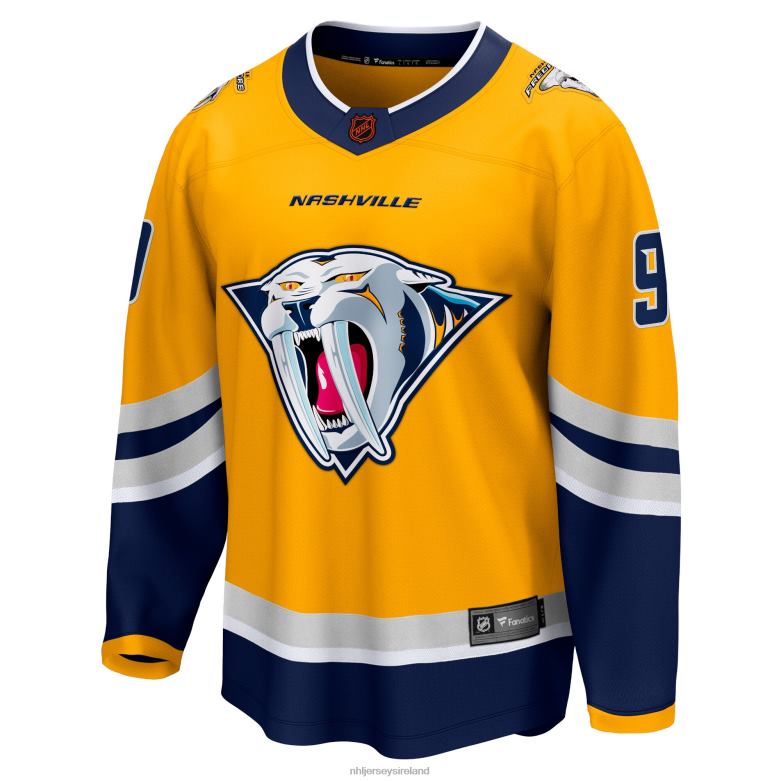 NHL Men Nashville Predators Filip Forsberg Fanatics Branded Yellow Special Edition 20 Breakaway Player Jersey D002V520 Clothing