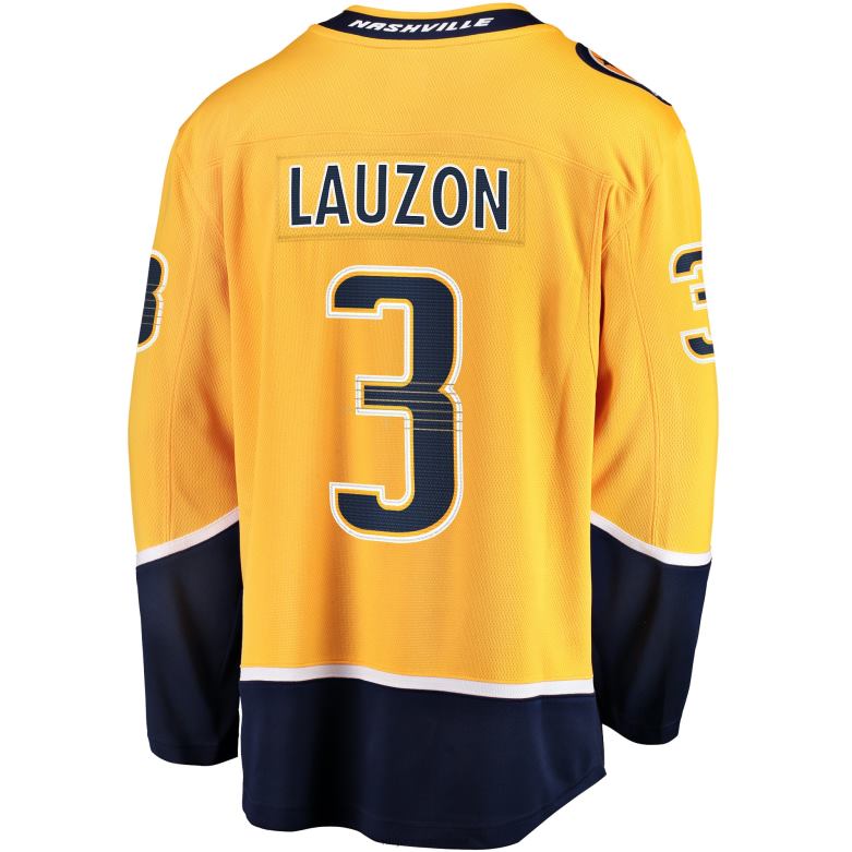 NHL Men Nashville Predators Jeremy Lauzon Fanatics Branded Gold Home Breakaway Player Jersey D002V2407 Clothing