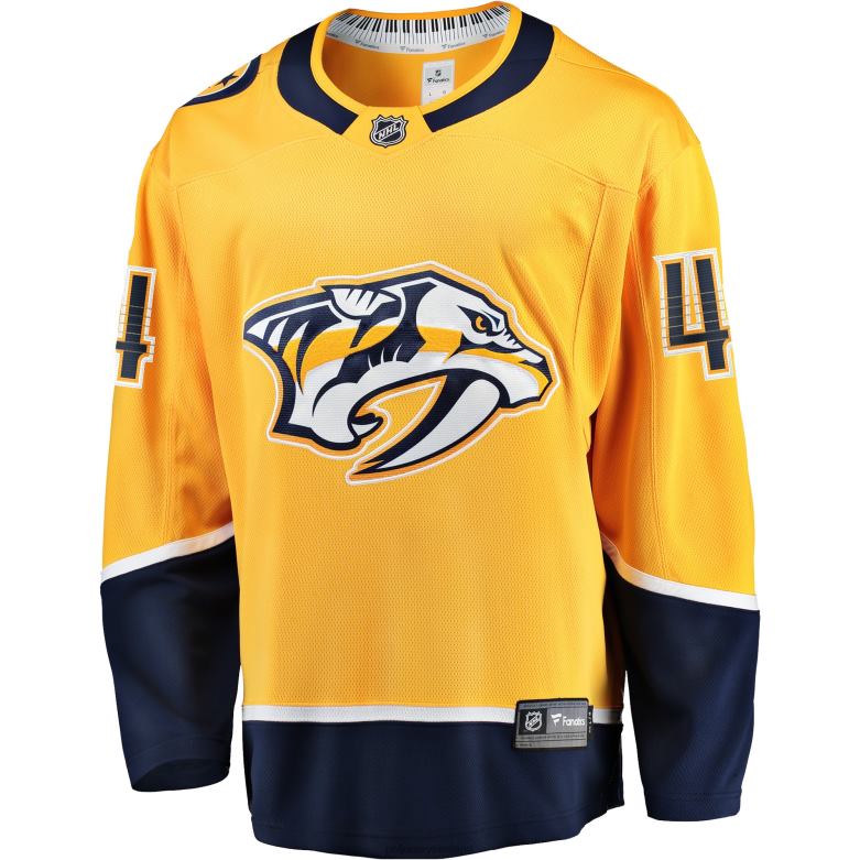 NHL Men Nashville Predators Kiefer Sherwood Fanatics Branded Gold Home Breakaway Player Jersey D002V1946 Clothing