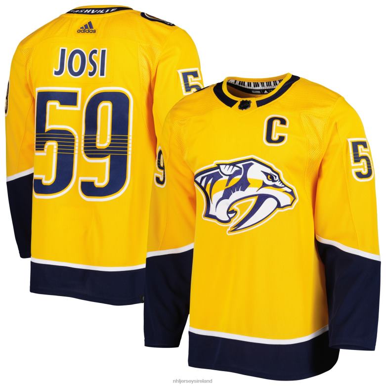 NHL Men Nashville Predators Roman Josi Adidas Gold Captain Home Primegreen Authentic Pro Player Jersey D002V758 Clothing