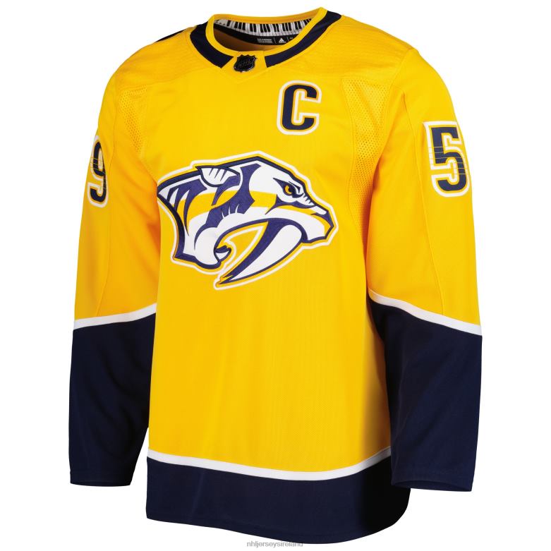 NHL Men Nashville Predators Roman Josi Adidas Gold Captain Home Primegreen Authentic Pro Player Jersey D002V758 Clothing
