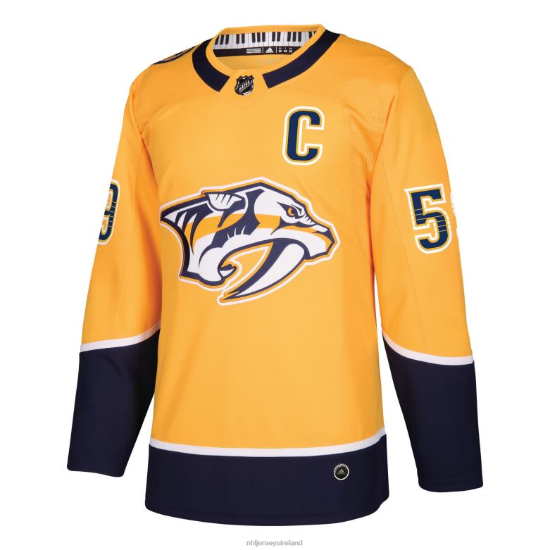NHL Men Nashville Predators Roman Josi Adidas Gold Home Authentic Player Jersey D002V474 Clothing