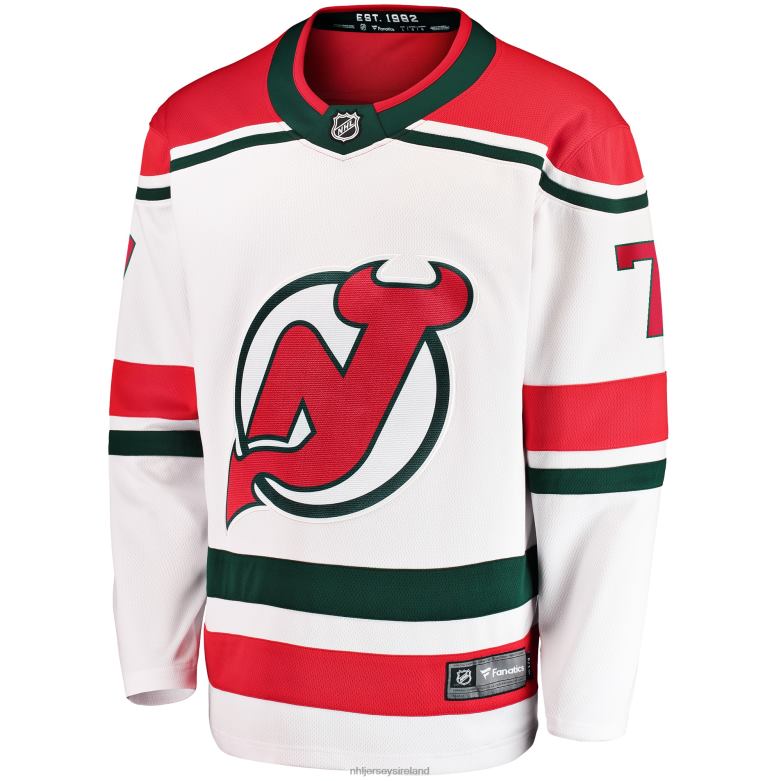 NHL Men New Jersey Devils Dougie Hamilton Fanatics Branded White 2022/23 Heritage Premier Breakaway Jersey D002V651 Clothing