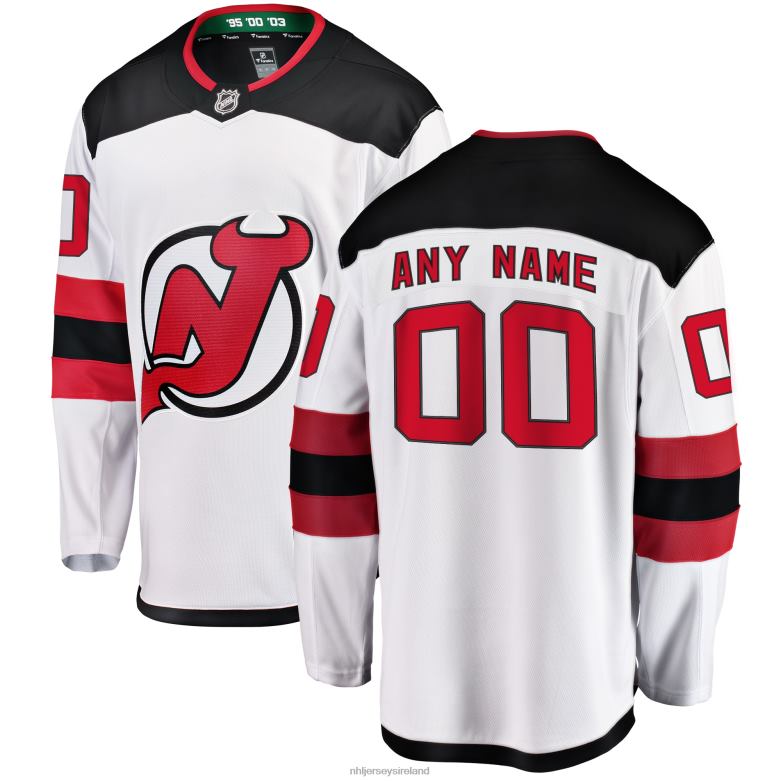 NHL Men New Jersey Devils Fanatics Branded White Away Breakaway Custom Jersey D002V207 Clothing