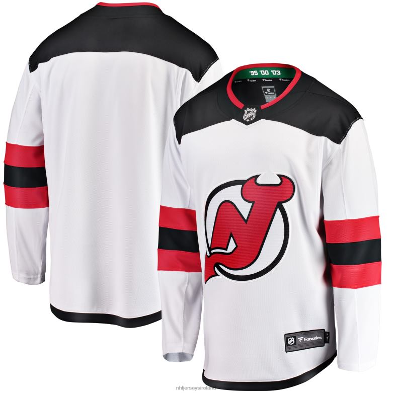 NHL Men New Jersey Devils Fanatics Branded White Breakaway Away Jersey D002V587 Clothing