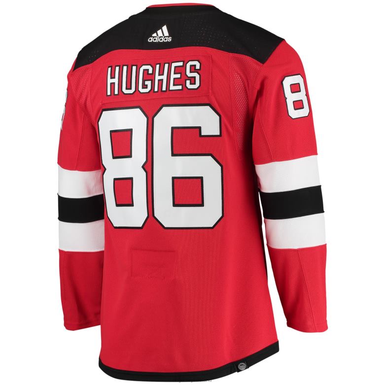 NHL Men New Jersey Devils Jack Hughes Adidas Red Home Primegreen Authentic Pro Player Jersey D002V60 Clothing