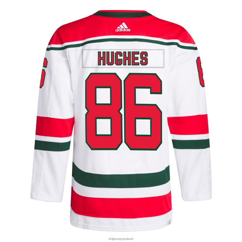 NHL Men New Jersey Devils Jack Hughes Adidas White 2022/23 Heritage Primegreen Authentic Pro Jersey D002V75 Clothing