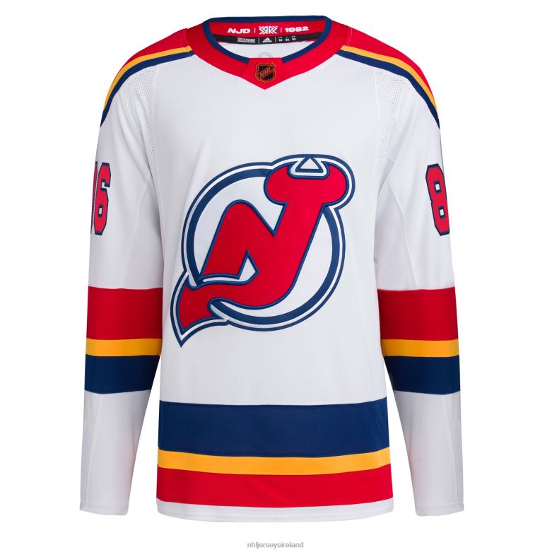 NHL Men New Jersey Devils Jack Hughes Adidas White Reverse Retro 20 Authentic Player Jersey D002V97 Clothing