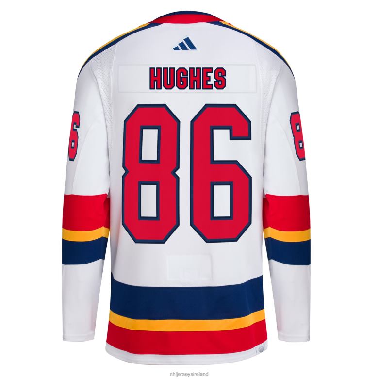 NHL Men New Jersey Devils Jack Hughes Adidas White Reverse Retro 20 Authentic Player Jersey D002V97 Clothing